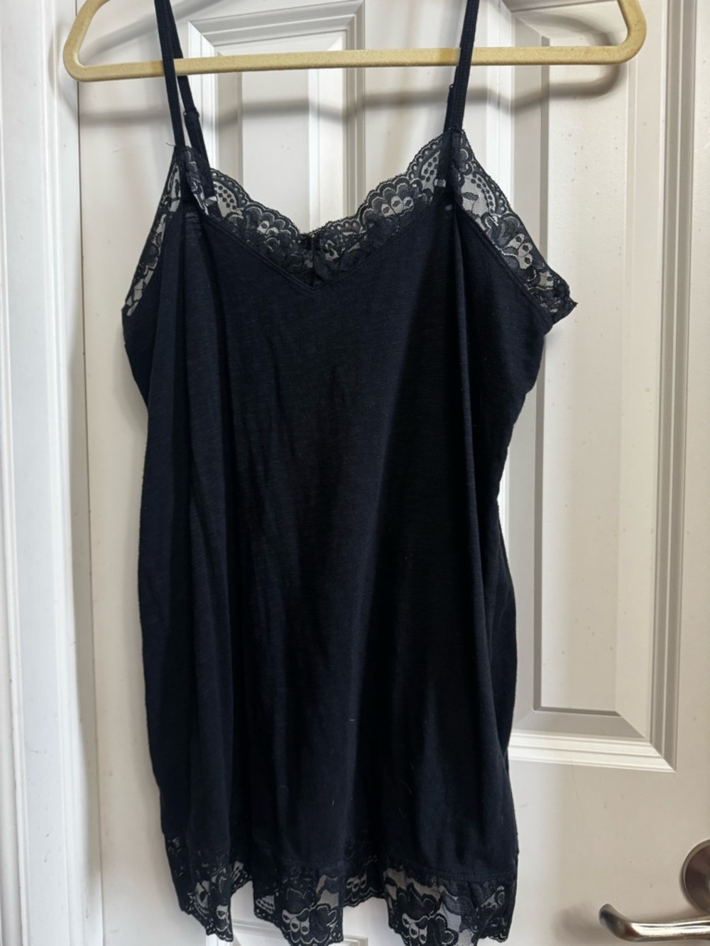 torrid Black Lace-Trim Vintage Slub Camisole